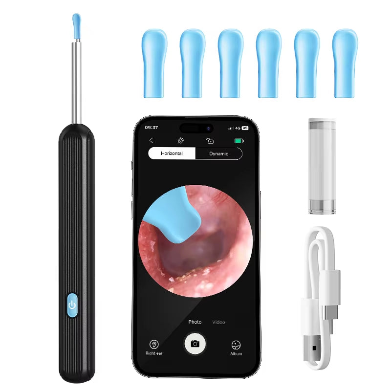 Ear Cleaner High Precision Ear Wax Removal Tool with Camera with LED Light Wireless Cleaner Smart Ear Cleaning Kit Health Care
