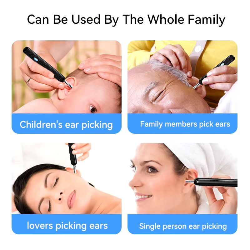 Ear Cleaner High Precision Ear Wax Removal Tool with Camera with LED Light Wireless Cleaner Smart Ear Cleaning Kit Health Care