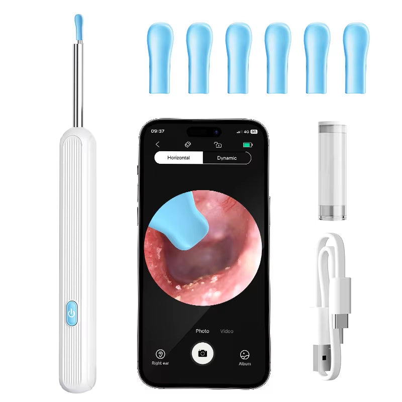 Ear Cleaner High Precision Ear Wax Removal Tool with Camera with LED Light Wireless Cleaner Smart Ear Cleaning Kit Health Care