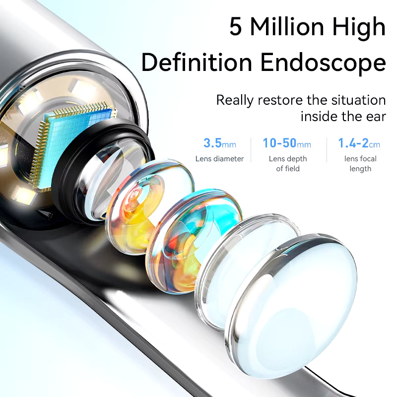 Ear Cleaner High Precision Ear Wax Removal Tool with Camera with LED Light Wireless Cleaner Smart Ear Cleaning Kit Health Care